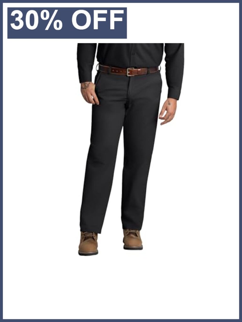 Men's Work Pants Flat Front Stain Resistant Wrinkle Resistant Straight